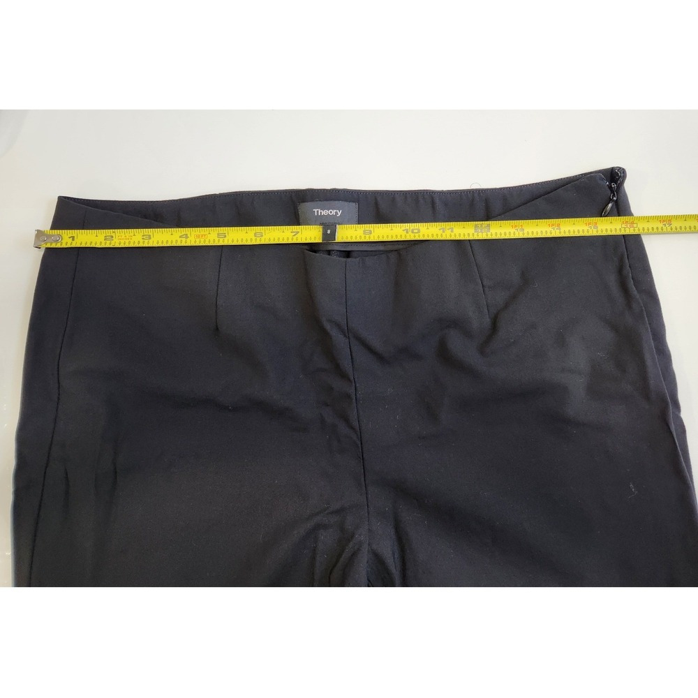 Theory Belisa Sevona Black Virgin Wool Blend Slim Ankle Pants Size 8 - Picture 6 of 8